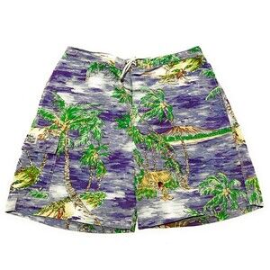 Vinatge Polo Ralph Lauren Hawaiian Board Shorts Swim Trunks Men's Size Large